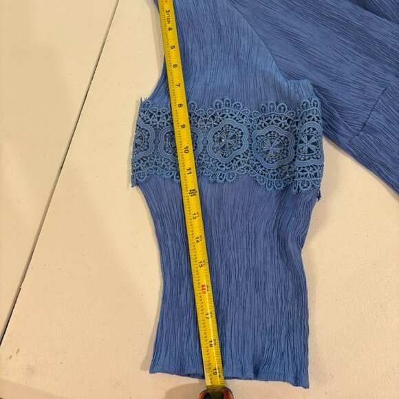 💙 Ruby Rd. Women Turquoise Tunic Boho Chic Meets Effortless Comfort - Picture 10 of 12